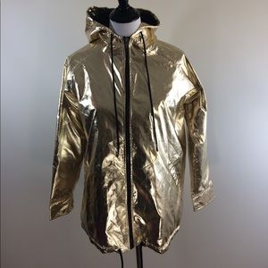 Haoduoyi Gold Metallic Hooded Jacket